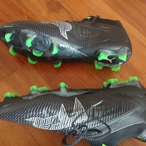 Black and Green Soccer Cleats